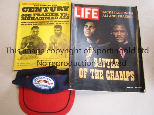 MUHAMMAD ALI V JOE FRAZIER 1971 / THE FIGHT OF THE CHAMPIONS On site official unused cap for the