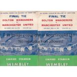 FA CUP FINAL Two different versions of the official programme for the 1958 FA Cup Final Bolton