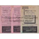 GUILDFORD Three home programmes in the FA Cup v Great Yarmouth 1952/53 and Sittingbourne , Tonbridge