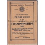 ATHLETICS AT CHELSEA FC 1931 Programme for the Annual AAA Championships 3 & 4/7/1931 at Stamford