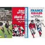 FRANCE RUGBY Seven home programmes v Wales 1983, 1985, 1987 and 1989. Scotland 1983, 1985 and