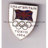 1964 OLYMPIC GAMES TOKYO Official Great Britain metal Tournament badge. Good