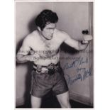 FREDDIE MILLS SIGNED PHOTO An 8" X 6" black & white autographed Press photograph in boxing pose.