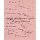 PRESTON NORTH END 1936/7 AUTOGRAPHS An album sheet with 13 autographs including Holdcroft, Fagan,