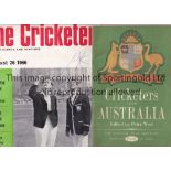 CRICKET The Cricketer 26/8/1966 with writing on the cover showing the an article from Whiting is