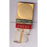 1964 OLYMPIC GAMES TOKYO Metal Press badge and ribbon. Good