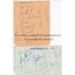 ABERDEEN AUTOGRAPHS Two albums sheets: 1949 X 8 autographs and 1950 X 11. Generally good