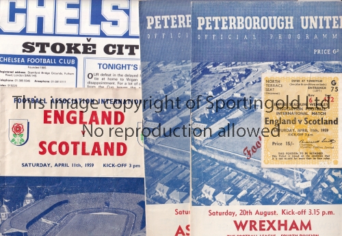 FOOTBALL MISCELLANY Small collection of items, Peterborough v Wrexham 20/8/60 ( first Football