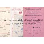 SOUTHAMPTON Six Southampton Reserves away programmes all single sheets or cards from the 1965/66