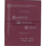 ATHLETICS Programme Clarence Athletic Sports , Mill Hill , London 2/7/1904. Good