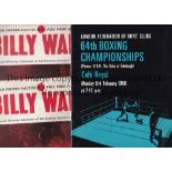 BOXING Two Billy Walker magazines written by Whiting and a programme for the 64th Boys' Clubs