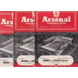 ARSENAL Eighteen home programmes for Championship season 1952, 14 League including Manchester United