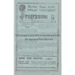 MERTHYR TOWN V BRIGHTON 1926 Four page programme Merthyr Town v Brighton & Hove Albion Division 3