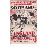 SCOTLAND - ENGLAND 46 Official programme, Scotland v England, 13/4/46, Victory International at