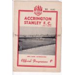 ACCRINGTON STANLEY Last home programme to be published from the final Accrington Stanley season v