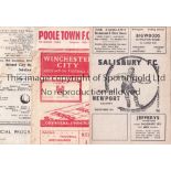 SALISBURY Six Salisbury programmes homes v Torquay United Western League 1958/59 and Newport