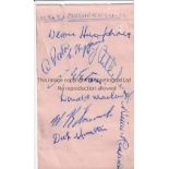 MOTHERWELL AUTOGRAPHS An album sheet with 9 autographs from 1949. Generally good