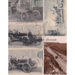 MOTOR RACING Twelve black & white motor sport postcards, 4 of which are slightly faded and