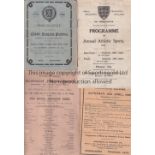 ATHLETICS Eight programmes: Goudhurst Athletic Sports days 15/6/1892, slight vertical crease and 7/