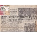 1979 FA CUP FINAL Seat ticket for Arsenal v Manchester United pined with 3 newspaper match