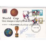 ALF RAMSEY First Day Cover with World Cup 1966 Stamps handstamped Wembley dated 1/6/1966 signed by