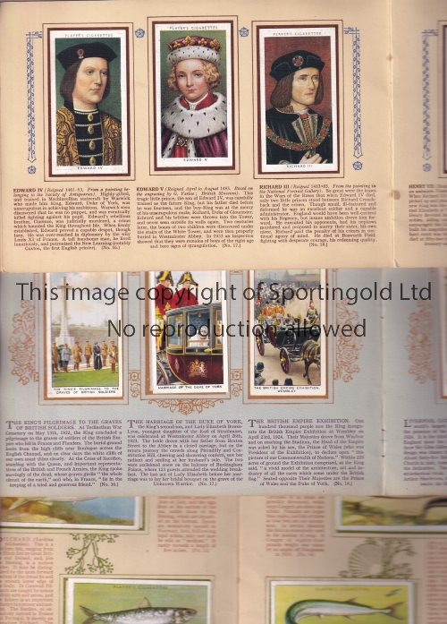 CIGARETTE CARD ALBUMS Three card albums with stickers celebrating the end of King George 5th's reign
