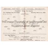 ARSENAL V STOKE CITY 1928 Programme for the FA Cup tie at Arsenal 3/3/1928, horizontal fold.