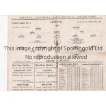 ARSENAL V DERBY COUNTY 1932 Programme for the League match at Arsenal 25/3/1932, slight horizontal