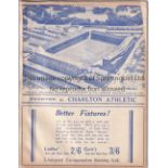 EVERTON V CHARLTON ATHLETIC 1938 Programme for the League match at Everton 17/12/1938, ex-binder,