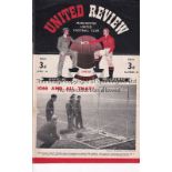 MANCHESTER UNITED Home programme v Everton 1/4/1950. Ex Bound Volume. Some small tears at side. No