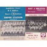 HEARTS / AUTOGRAPHS Two programme for Friendlies, home v Aston Villa 25/4/1960 with 10 Hearts