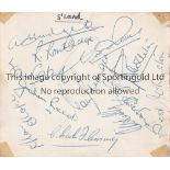 SUNDERLAND AUTOGRAPHS 1957 An album sheet with 12 signatures including Don Revie, Len Shackleton,