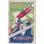 FA CUP FINAL Programme Blackpool v Manchester United 24/4/1948. Lacks staples due to rust. Fair to