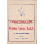 WARTIME FOOTBALL IN ITALY 1945 Programme for Combined Services C.M.F. v Combined Service B.A.O.R.