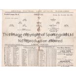 ARSENAL V LEEDS UNITED 1932 Programme for the League match at Arsenal 26/12/1932, horizontal fold.