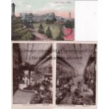 THE CRYSTAL PALACE Three postcards. One colour from 1912 has a franked stamp on the front and