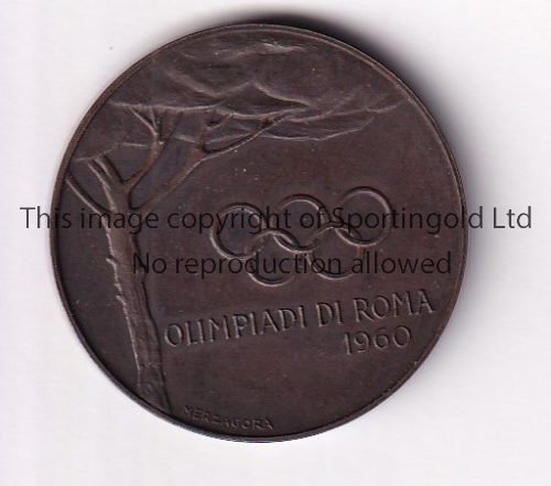 1960 OLYMPIC GAMES ROME Official 1.25" metal commemorative medal. Good