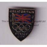 1968 OLYMPIC GAMES MEXICO Official Great Britain metal Tournament badge. Good