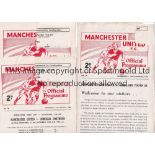 MANCHESTER UNITED Eight home programmes for Youth Friendlies and Lancashire Cup ties. Friendlies v