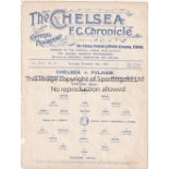 CHELSEA Single sheet home Reserves programme v Fulham 10/11/1921. Ex Bound Volume. No writing.