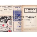 FULHAM All 21 home League programmes from the 1960/61 season (Tottenham (double winners) comes