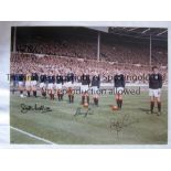 SCOTLAND 1967 Col 16 x 12 photo of the Scottish players standing shoulder to shoulder for the