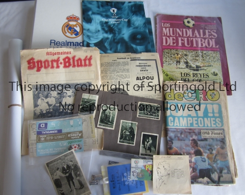 FOOTBALL MISCELLANY A small collection including a ticket for the 1986 World Cup Semi-Final in