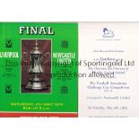 1974 FA CUP FINAL / LIVERPOOL V NEWCASTLE UNITED Programme and Wembley Luncheon Table Plan. Good