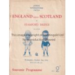 AT CHELSEA : ENGLISH LEAGUE V SCOTTISH LEAGUE 1934 Programme for the League International match on