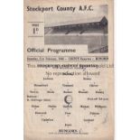 STOCKPORT COUNTY Two home single sheet Reserve Team Cheshire League programmes v. Hyde United 46/7