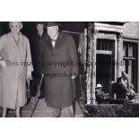 SIR WINSTON CHURCHILL Two 10" X 8" black & white Press photographs with Lady Churchill 1958 and