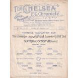 CHELSEA / READING / COVENTRY Single sheet programme Reading v Coventry City FA Cup 2nd Round