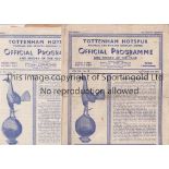 TOTTENHAM HOTSPUR Three home Reserve Team programmes: 47/8 Southampton minor paper loss and