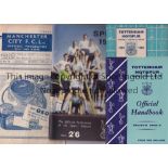 SPURS Programme Manchester City v Tottenham Hotspur 1946/47 (punch holes) plus 3 Tottenham Handbooks